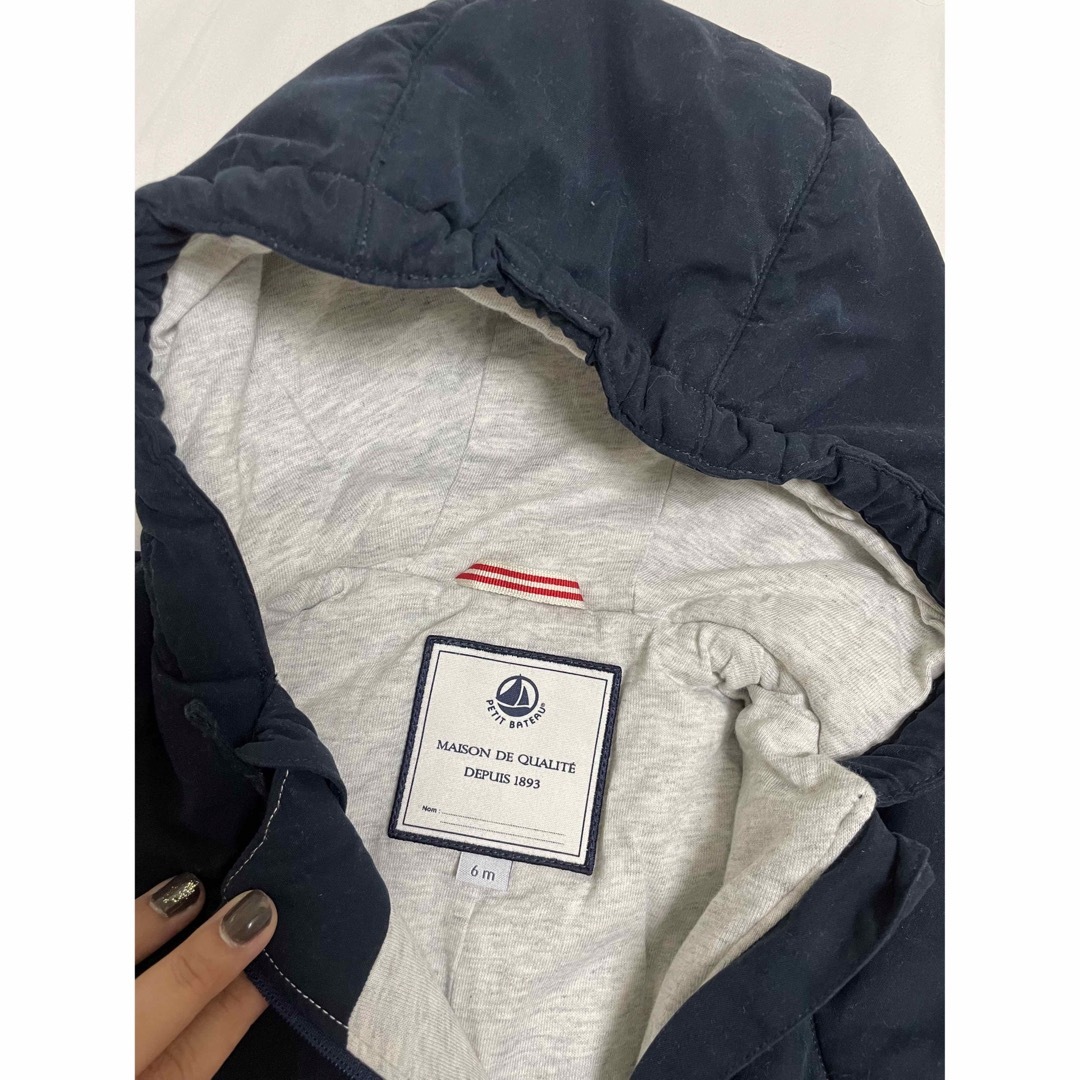 プチバトー PETITBATEAU ダブルファスナーカバーオール 6カ月67cm