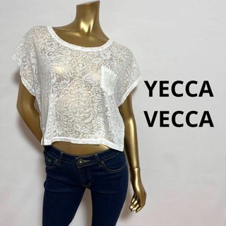 イェッカヴェッカ(YECCA VECCA)の【2750】YECCA VECCA 花柄 透けトップス M(カットソー(半袖/袖なし))