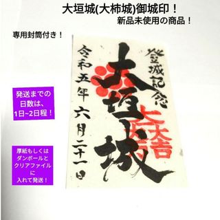 【大人気】【極美品】専用封筒付き　大垣城登城記念　手書き&印刷　御城印(書)