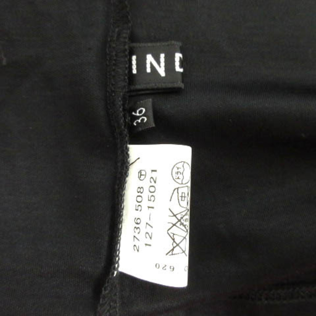 INDIVI(インディヴィ)のINDIVI カットソー スクエアネック デコルテレース 五分袖 黒 36 レディースのトップス(カットソー(半袖/袖なし))の商品写真