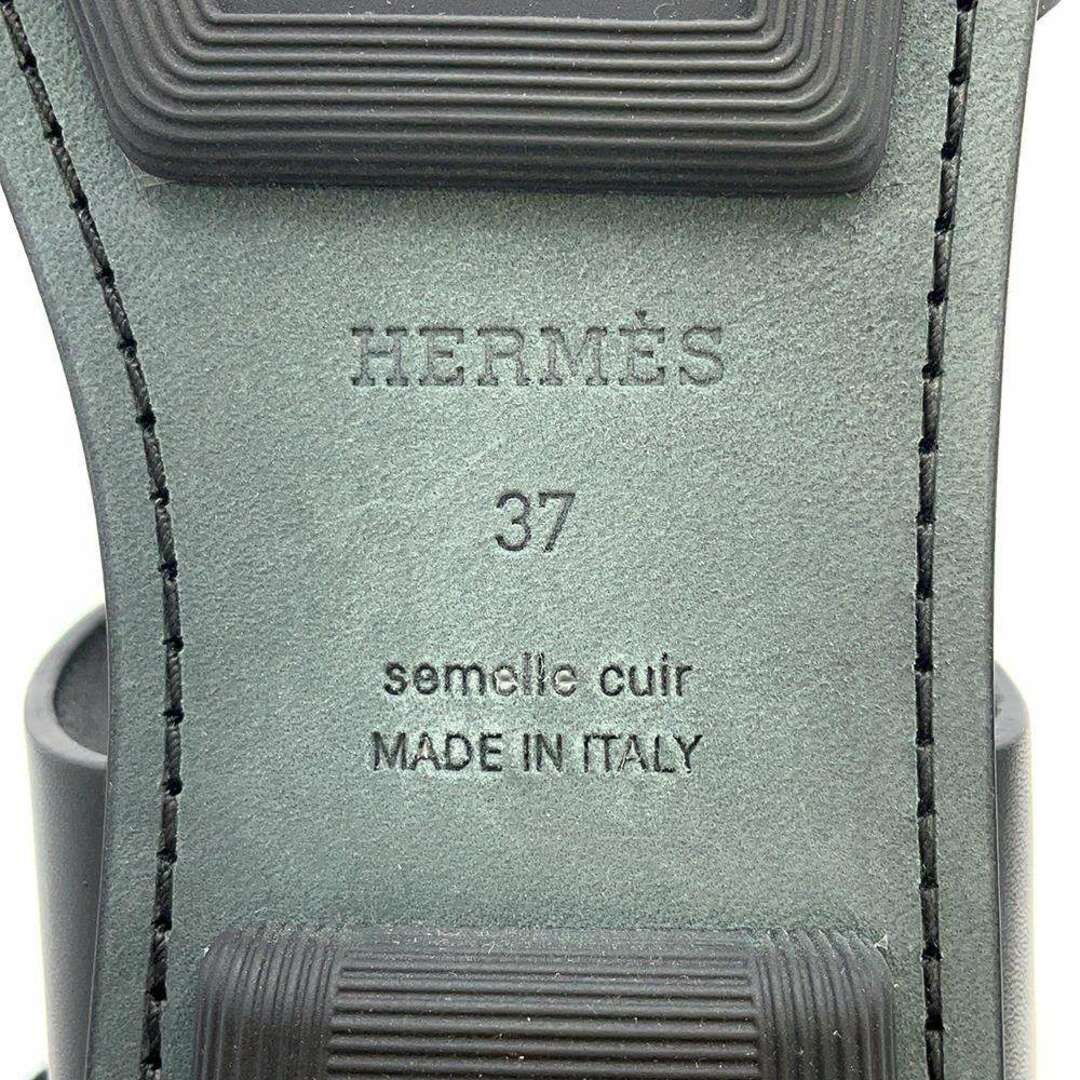 エルメス サンダル ガラテ カーフレザー レディースサイズ37 HERMES 靴 黒