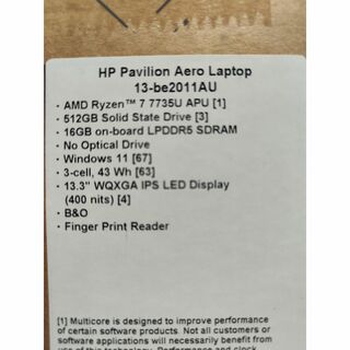 HP - HP Pavilion Aero 13-be G3 ピンクベージュ 最新版未使用の通販 ...