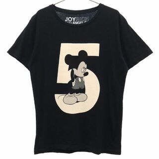 ジョイリッチ(JOYRICH)のジョイリッチ ディズニー コラボ ミッキーマウス プリント 半袖 Tシャツ M ブラック JOYRICH LOSANGELES Disney レディース 【中古】  【230627】 メール便可(Tシャツ(半袖/袖なし))