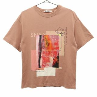 スナイデル(SNIDEL)のスナイデル 20ss プリント ロゴTシャツ F ピンク SNIDEL SWCT201109 レディース 【中古】  【230627】 メール便可(Tシャツ(半袖/袖なし))