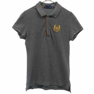 ラルフローレン(Ralph Lauren)のラルフローレン ロゴワッペン 半袖 ポロシャツ XS グレー RALPH LAUREN 鹿の子 レディース 【中古】  【230627】 メール便可(ポロシャツ)