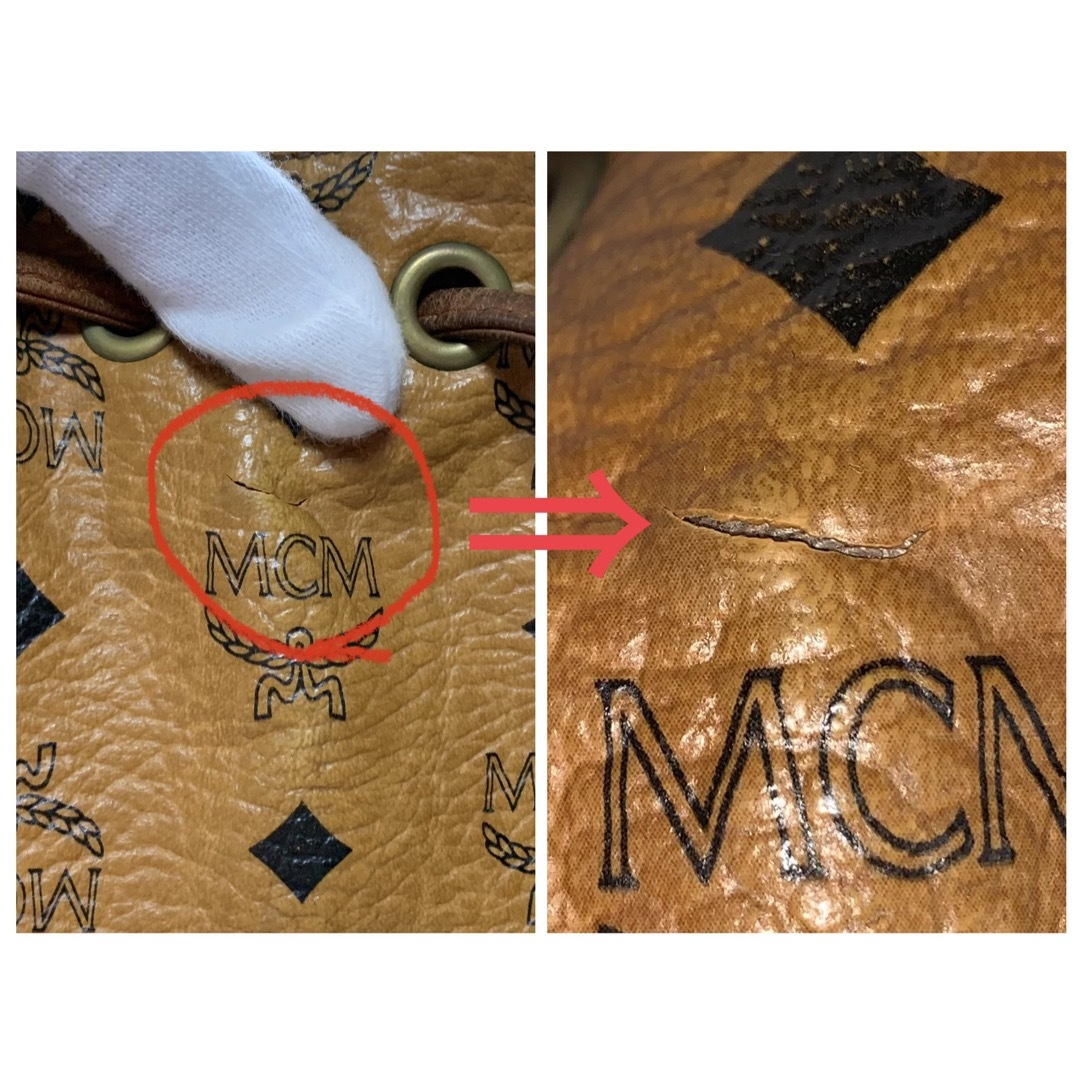 ⚠️状態が悪いです　中古品　mcm 巾着　ショルダーバッグ レディースのバッグ(ショルダーバッグ)の商品写真