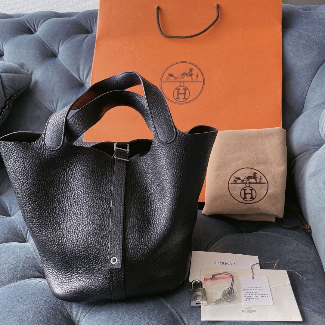 レディースHermes エルメス ピコタンロック pm ノワール シルバー金具