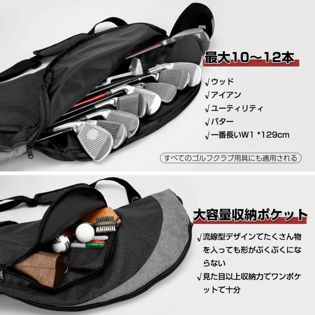 色:ブラック＋グレーOUTDOORMASTER ゴルフ クラブケース 防水加の通販