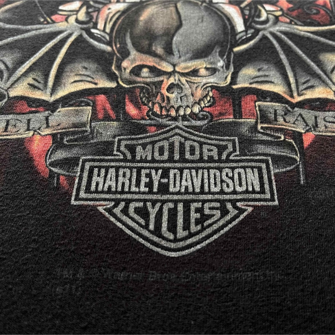 Harley Davidson(ハーレーダビッドソン)のハーレーダビッドソン　Tシャツ ルーニーテューンズ　タズマニアンデビル　黒　古着 メンズのトップス(Tシャツ/カットソー(半袖/袖なし))の商品写真