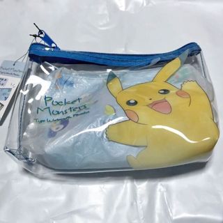 ポケモン(ポケモン)のピカチュウ　かわいいクリアポーチ三角ポーチ付き　新品未使用(ポーチ)