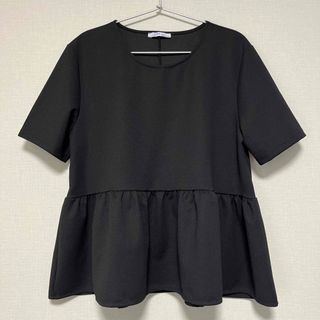 ザラ(ZARA)のZARA トップス　ブラック　L(カットソー(半袖/袖なし))