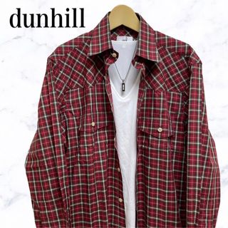 Dunhill - dunhill engineered fit チェックシャツ 長袖シャツ 赤系の