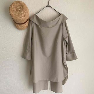 プラージュ(Plage)のキウイさま専用★日本製【プラージュ】ボートネックブラウス、ベージュ(シャツ/ブラウス(長袖/七分))