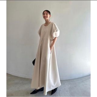 クラネ(CLANE)の新品未使用NECKRIBBONLANTERNSLEEVEONEPIECE(ロングワンピース/マキシワンピース)