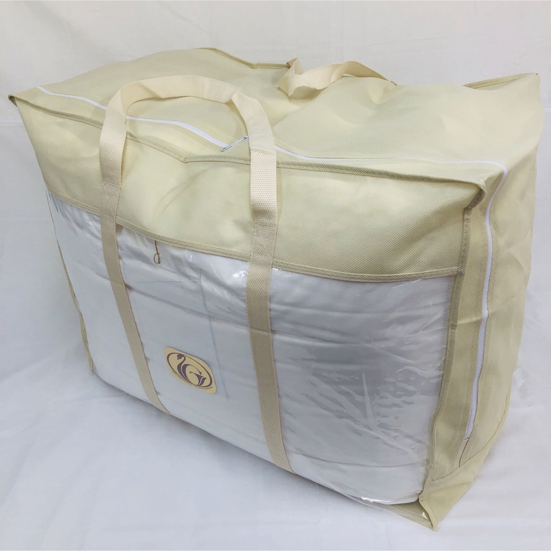 2枚合わせ 羽毛布団 キング ニューゴールド 白色 日本製 230×210cm