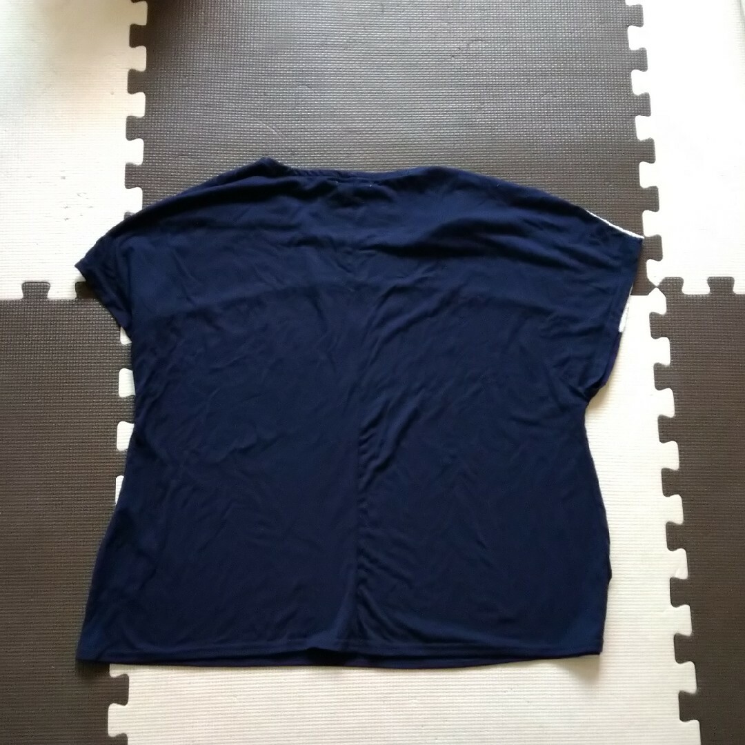SOULBERRY(ソウルベリー)のSoulberry 半袖紺色 レース Tシャツ L レディースのトップス(Tシャツ(半袖/袖なし))の商品写真