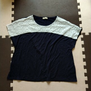 ソウルベリー(SOULBERRY)のSoulberry 半袖紺色 レース Tシャツ L(Tシャツ(半袖/袖なし))