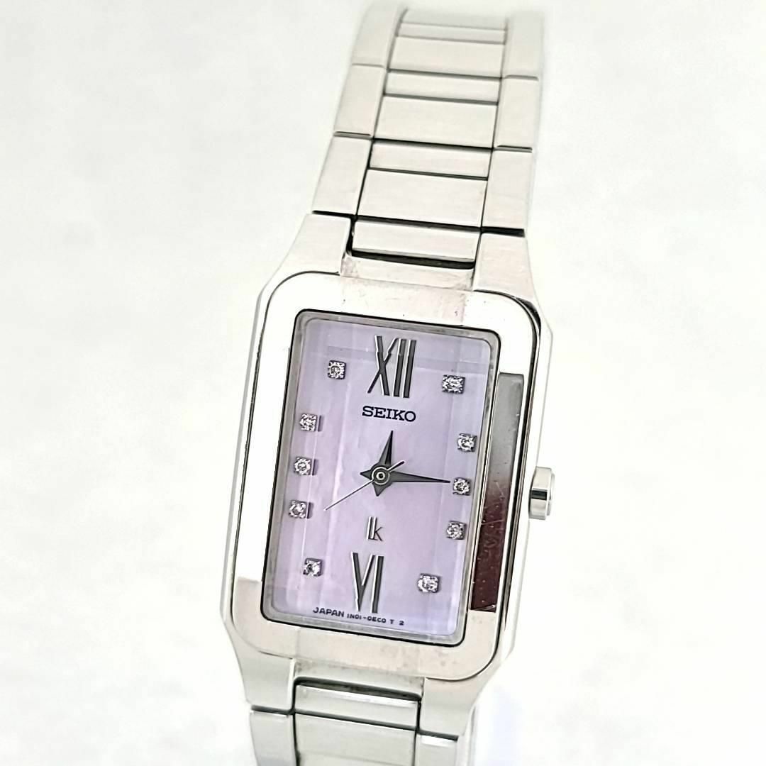 誠実 ○【美品稼働品】SEIKO セイコー ルキア 4Pダイヤ ピンクシェル