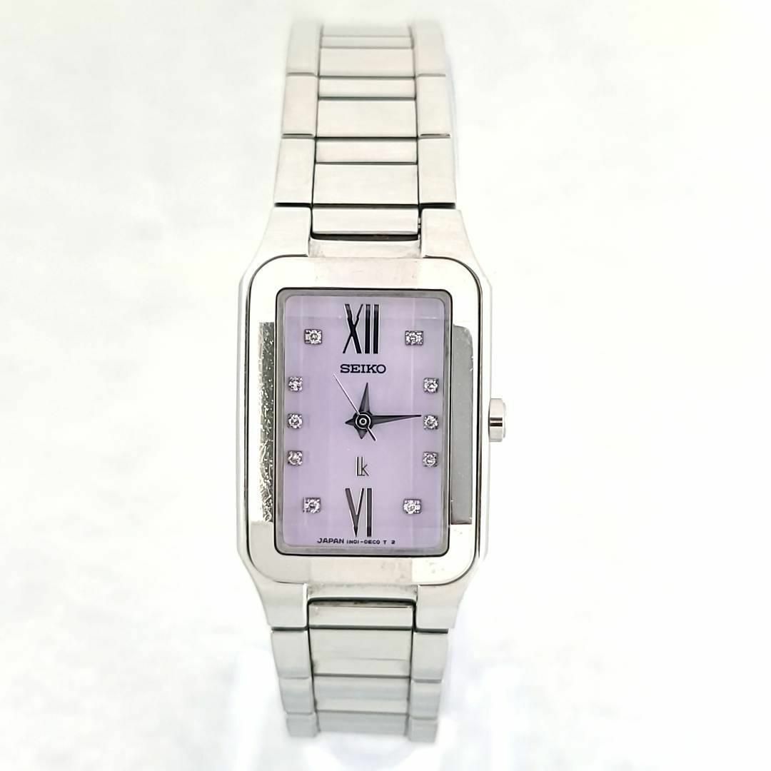 誠実 ○【美品稼働品】SEIKO セイコー ルキア 4Pダイヤ ピンクシェル