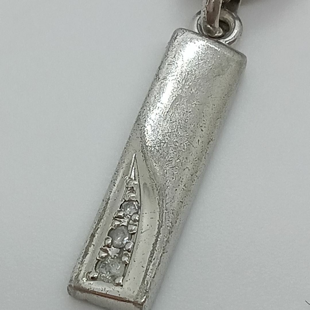 【良品】Ag925 喜平ネックレス 50㎝ ペンダントトップ ダイヤ0.07ct