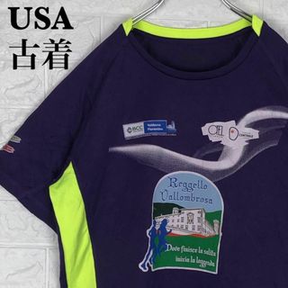 アメリカ古着 マルチカラー カジュアルTシャツ ネオンカラー ランニングウェア(Tシャツ/カットソー(半袖/袖なし))