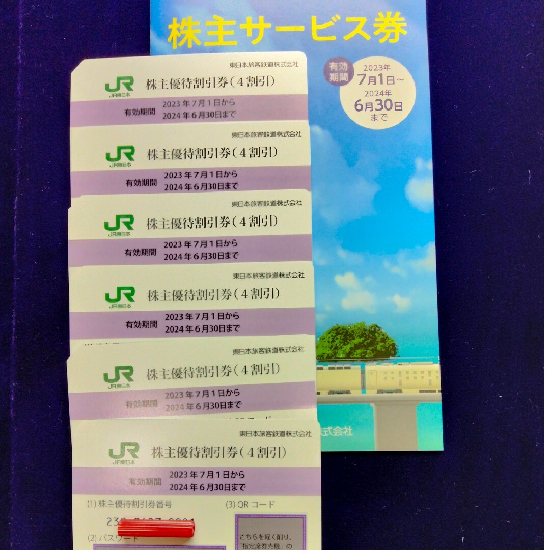 JR東日本株主優待券６枚　冊子付のサムネイル