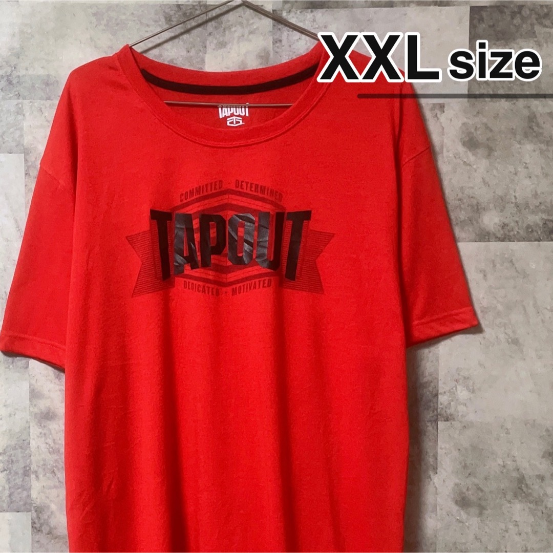 Tシャツ　XXLサイズ　レッド　赤　USA古着　TAP OUT　格闘技　UFC メンズのトップス(Tシャツ/カットソー(半袖/袖なし))の商品写真