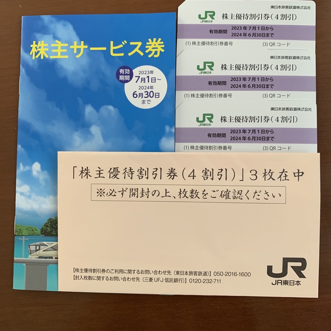 JR東日本株主優待割引券（4割引）3枚　株主サービス券