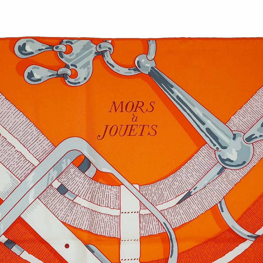 商品説明エルメス カレ 90 Mors a Jouets Chemise Detail 馬銜 シュミーズ デタイユ スカーフ シルク100％ オレンジ パルム グリ 箱付 HERMES（新品・未使用品）