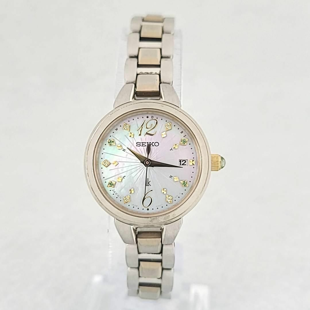 ☆美品稼働品 SEIKO ルキア 9Pダイヤ デイト ラウンド シルバー文字盤