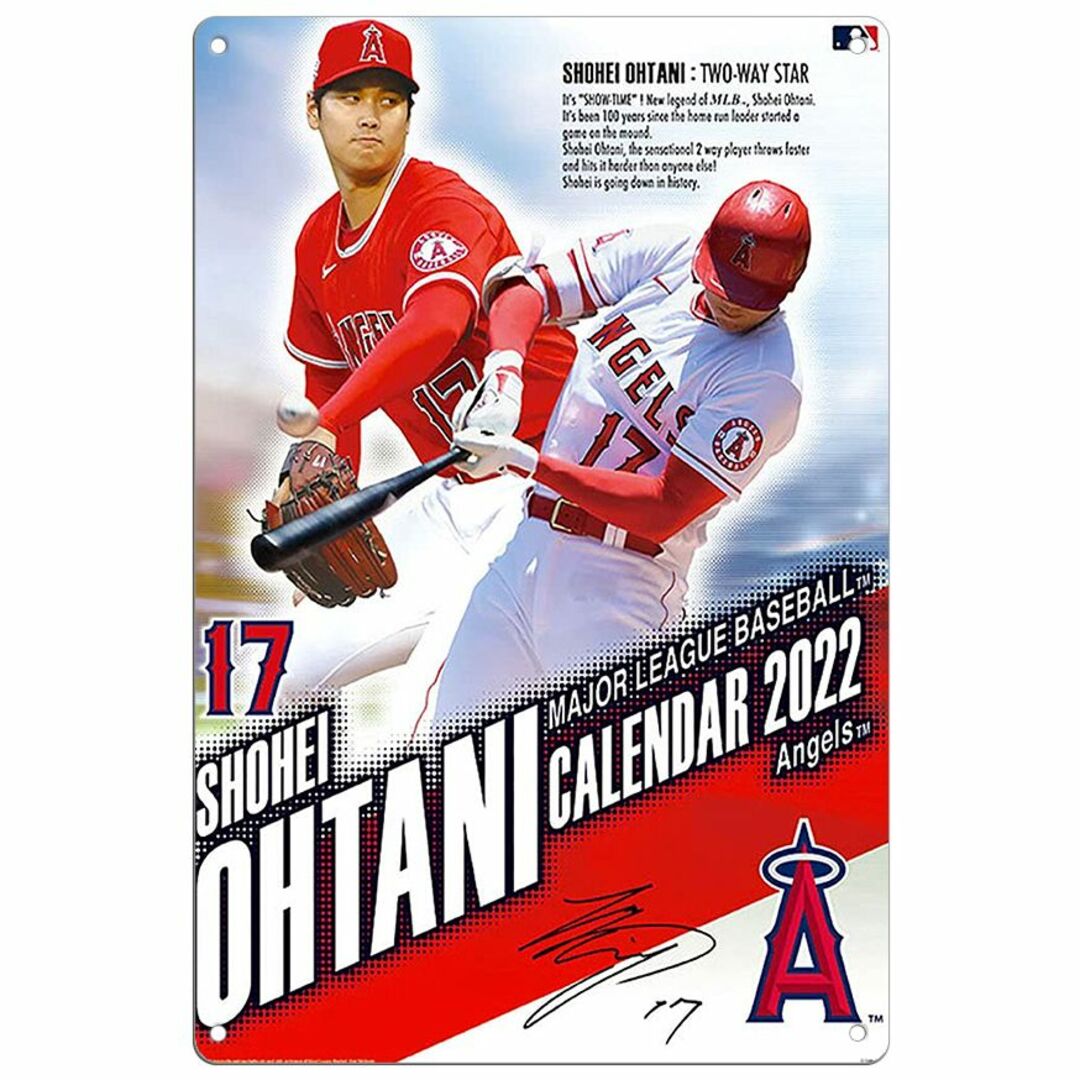 MLB ロサンゼルス・エンゼルス 大谷翔平 ブリキ看板 サビ風なし 5 | フリマアプリ ラクマ