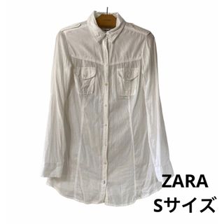 ザラ(ZARA)のZARA ザラ　シャツ　ロングシャツ　シアーシャツ　シースルー　Sサイズ　白(シャツ/ブラウス(長袖/七分))