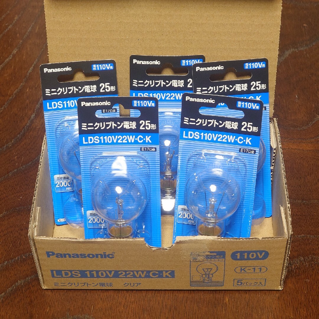 【未使用】ミニクリプトン電球 LDS110V22WCK 7個 パナソニック インテリア/住まい/日用品のライト/照明/LED(蛍光灯/電球)の商品写真