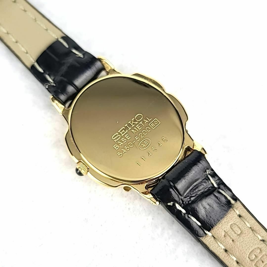 ☆【美品稼働品】SEIKO エクセリーヌ シェル文字盤 ダイヤベゼル 1P