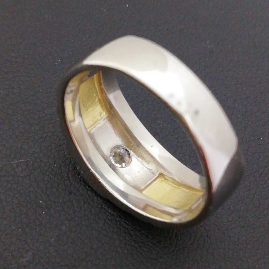 K18 & Pt900✨ダイヤ0.414ct✨付き✨金プラチナコンビ◇リング✨の通販