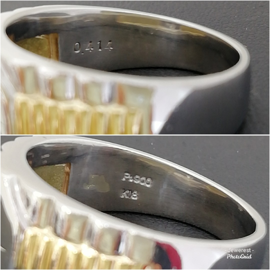 美品  リング 指輪 K18 Pt900 ダイヤ0.37ct