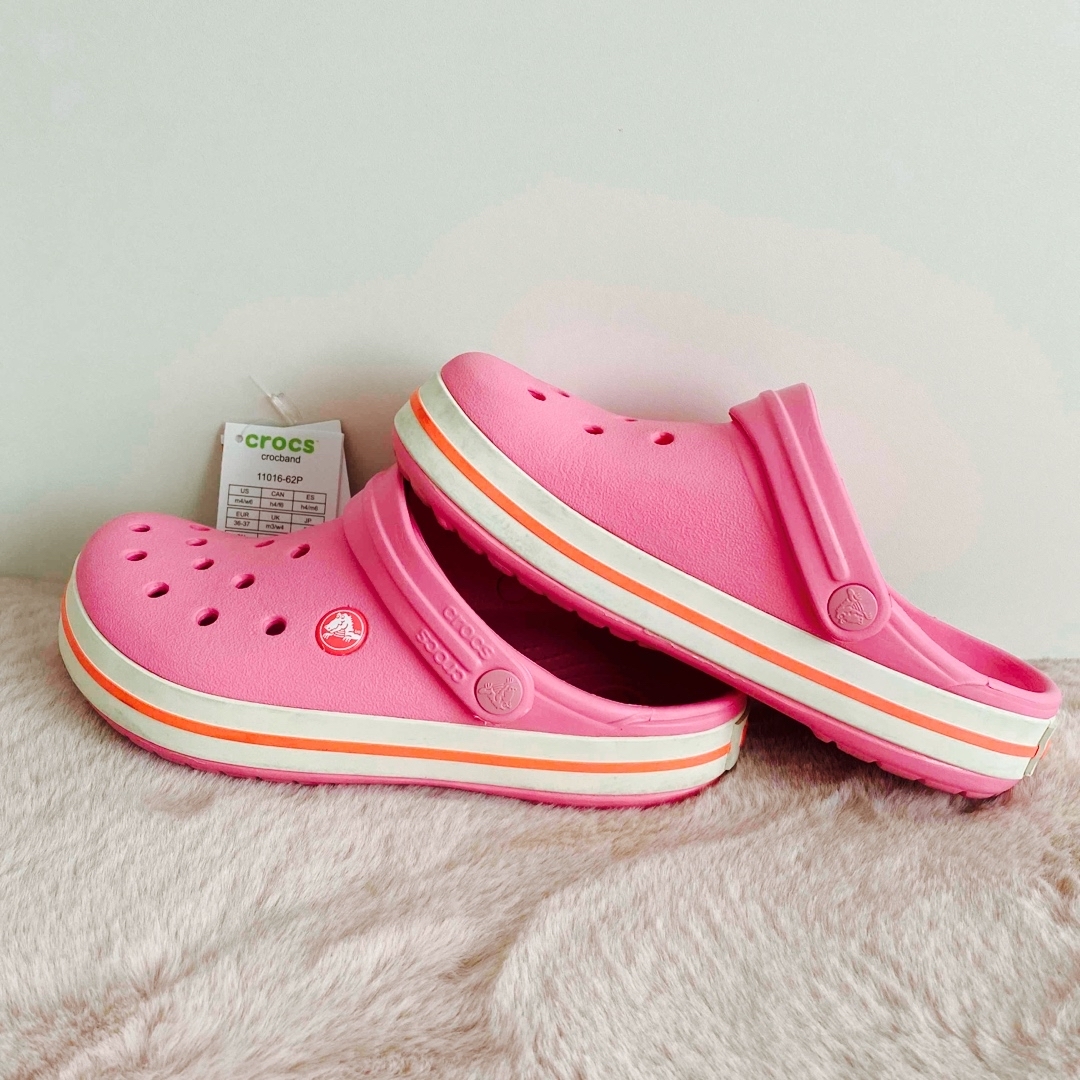 crocs(クロックス)のクロックス　crocs ピンクレモネード×ホワイト　22.0cm キッズ/ベビー/マタニティのキッズ靴/シューズ(15cm~)(サンダル)の商品写真