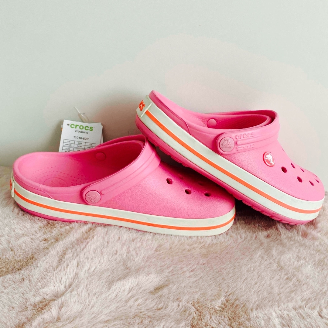 crocs(クロックス)のクロックス　crocs ピンクレモネード×ホワイト　22.0cm キッズ/ベビー/マタニティのキッズ靴/シューズ(15cm~)(サンダル)の商品写真