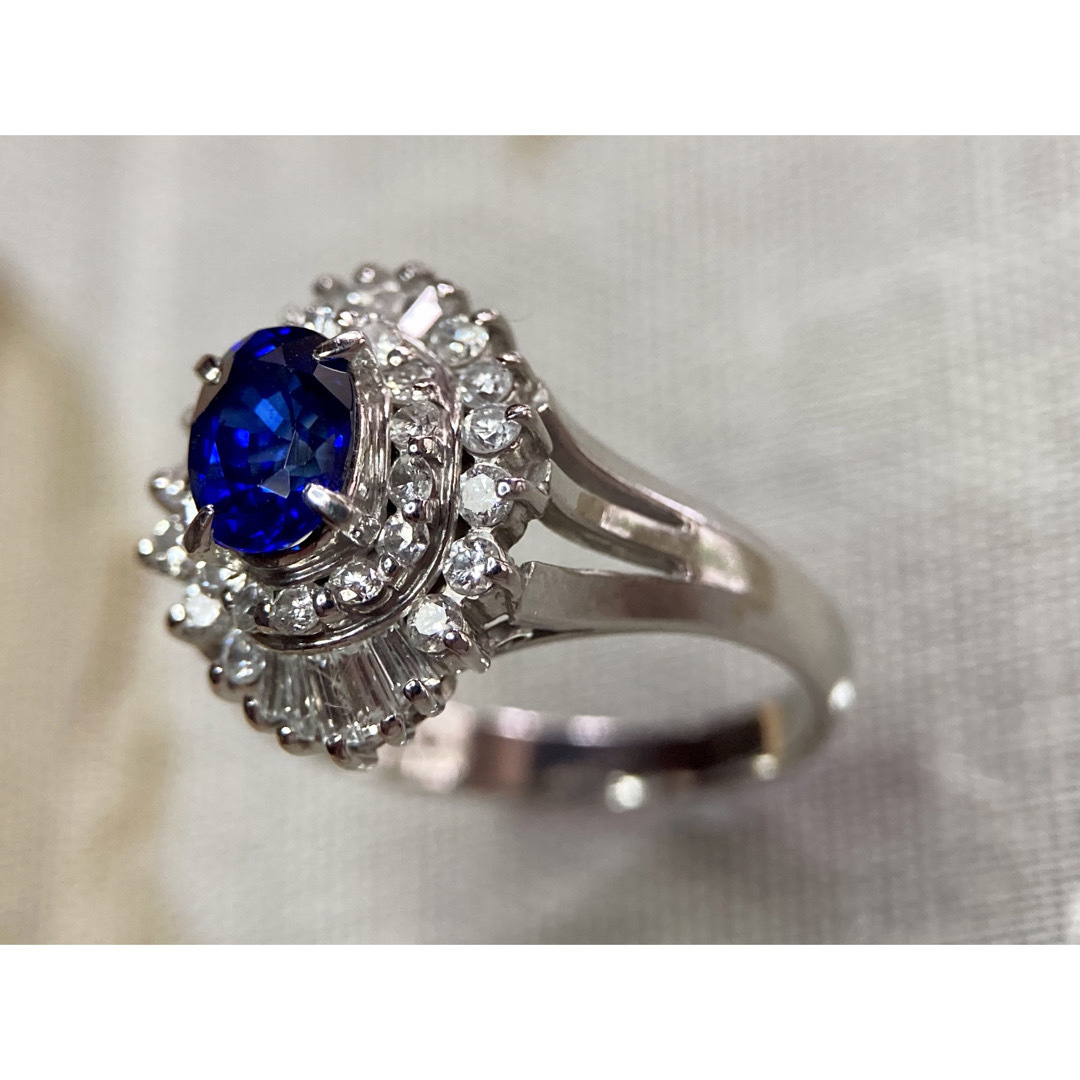 pt900 ロイヤルブルーサファイア0.71ct D0.46ct  6号　リング レディースのアクセサリー(リング(指輪))の商品写真