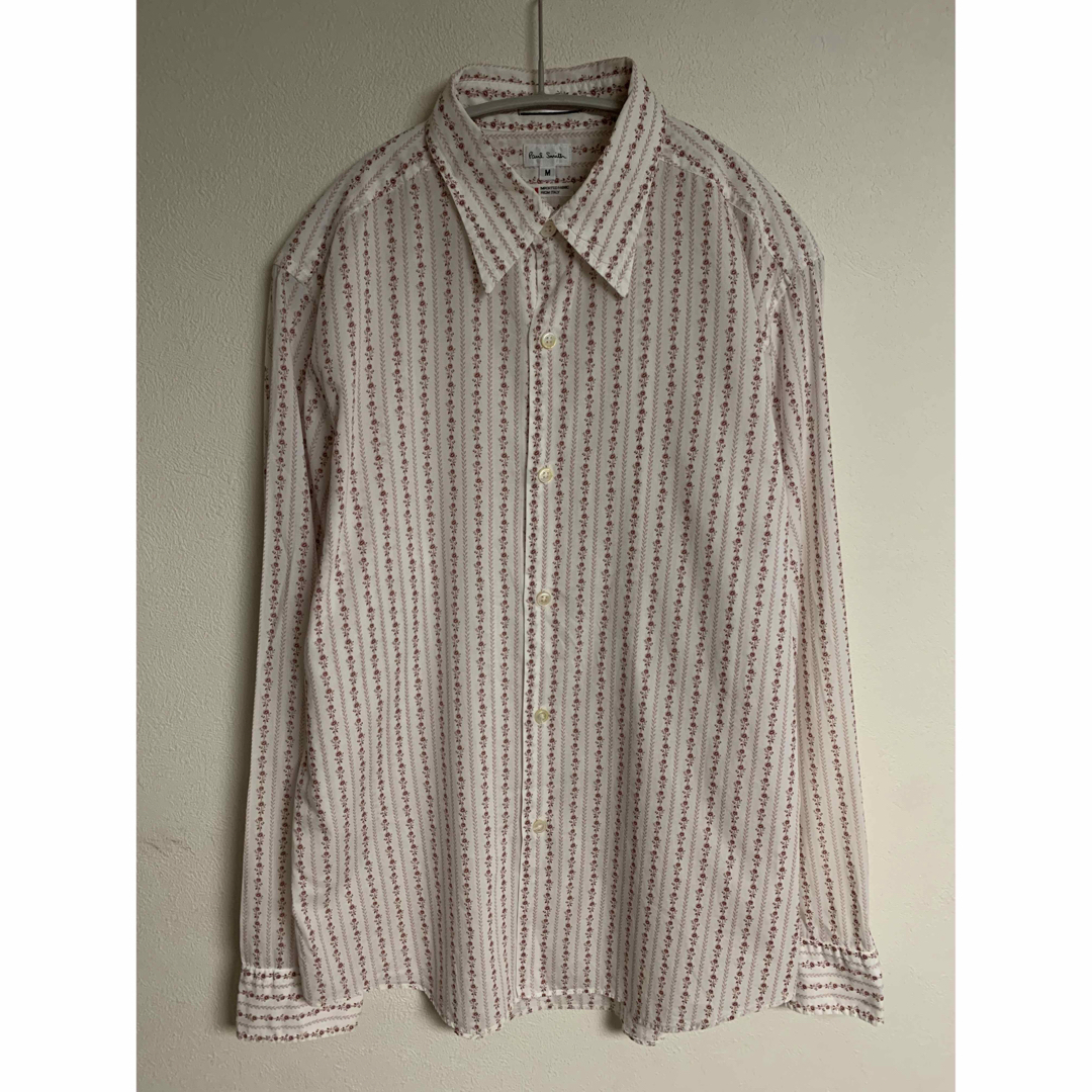 Paul Smith(ポールスミス)の【美品】Paul Smith ポールスミス　花柄　総柄　模様　シャツ　白　赤 メンズのトップス(シャツ)の商品写真