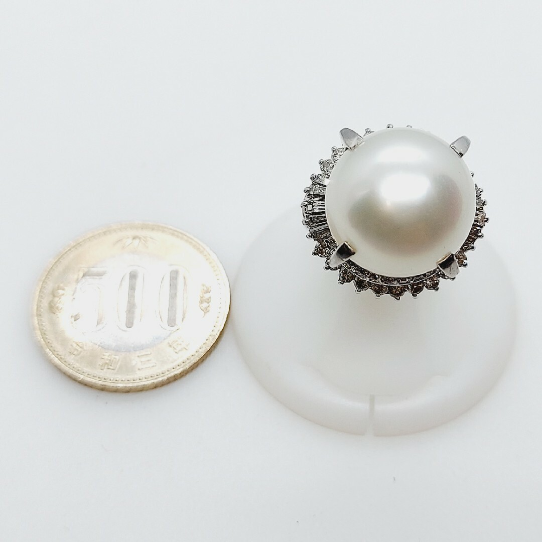 PT900 14.7mm 南洋真珠 リング レディースのアクセサリー(リング(指輪))の商品写真