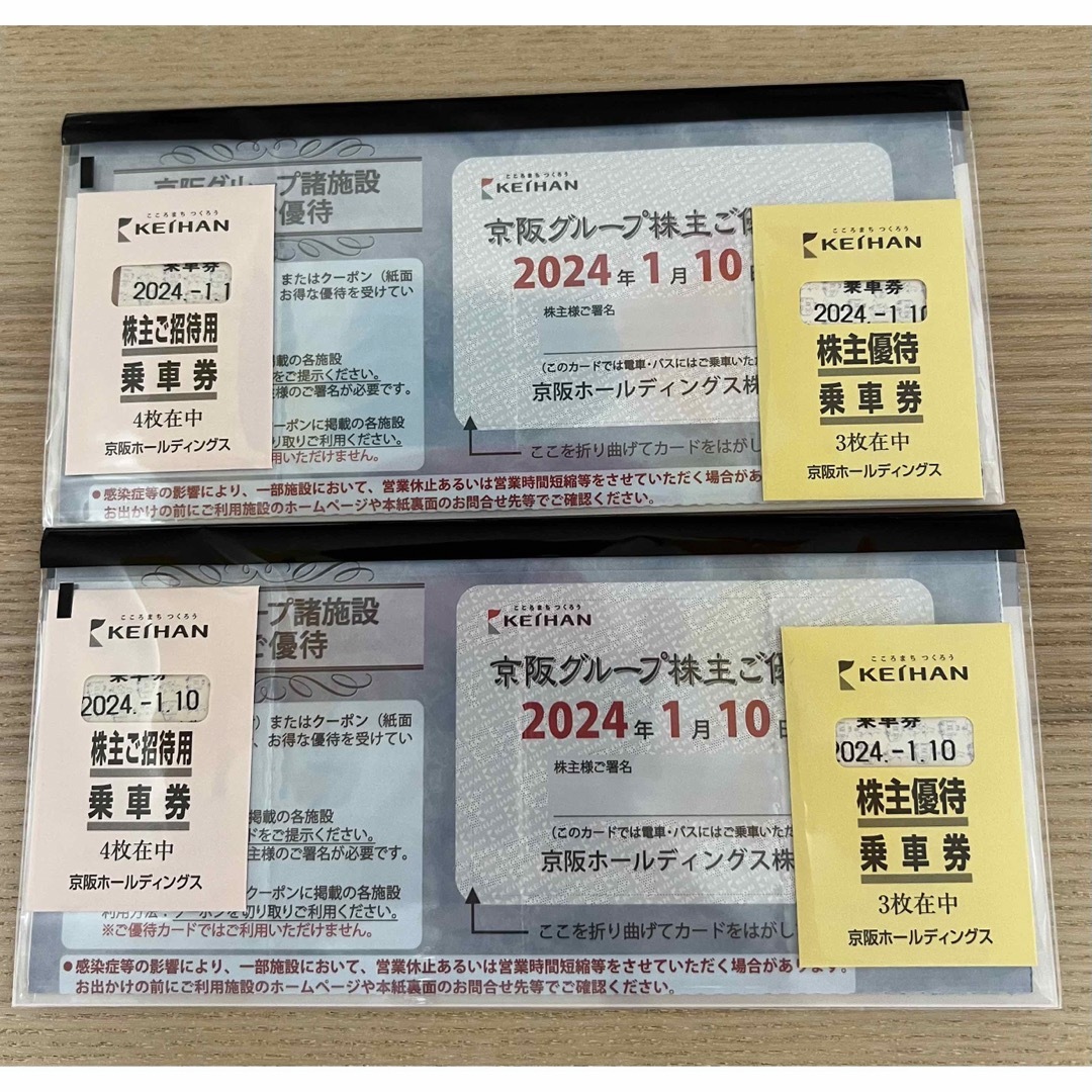 京阪電車株主優待乗車証31枚、京阪グループ諸施設優待クーポン一冊