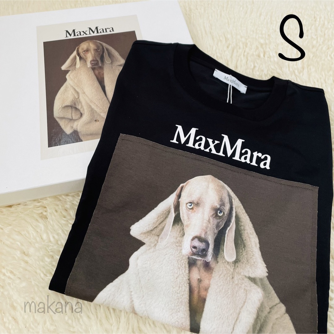 【新品未使用】Max Maraドッグ プリント Tシャツ 黒 S