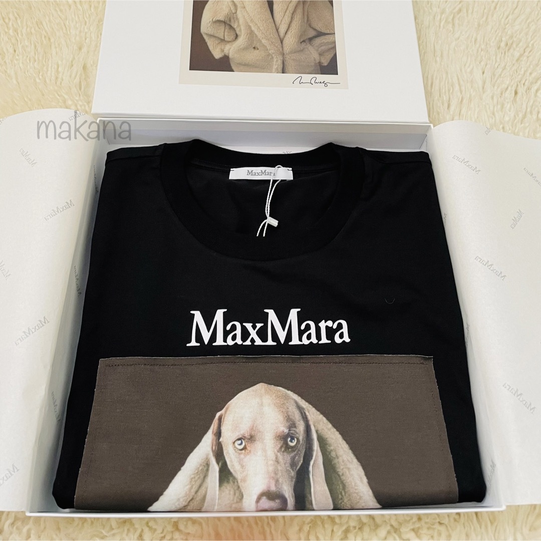 Max Mara - 【新品未使用】Max Maraドッグ プリント Tシャツ 黒 Sの