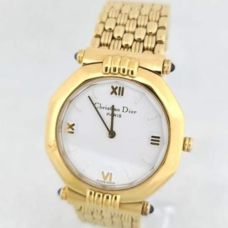 ディオール(Christian Dior) 白 腕時計(レディース)(ゴールド/金色系