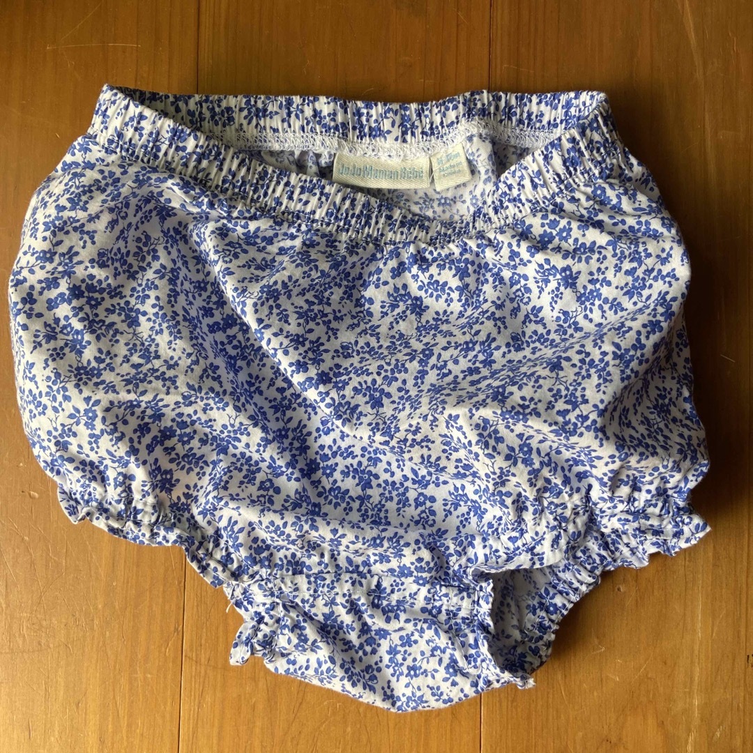 JOJO(ジョジョ)のjojo maman bebe ブルーワンピース　パンツ付き　80センチ キッズ/ベビー/マタニティのベビー服(~85cm)(ワンピース)の商品写真