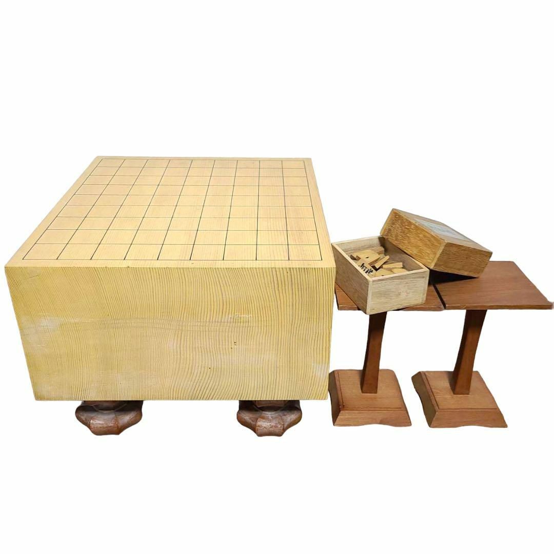 フラワープリント ☆【極厚 厚み17.5cm】天然木製将棋盤 将棋駒 ヘソ