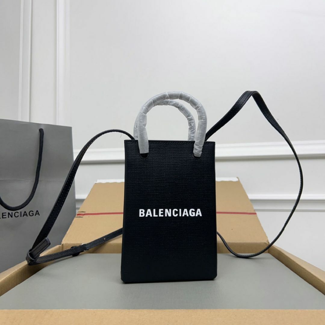 極美品 BALENCIAGA バレンシアガ ミニ ショッピング フォン ホルダー ...