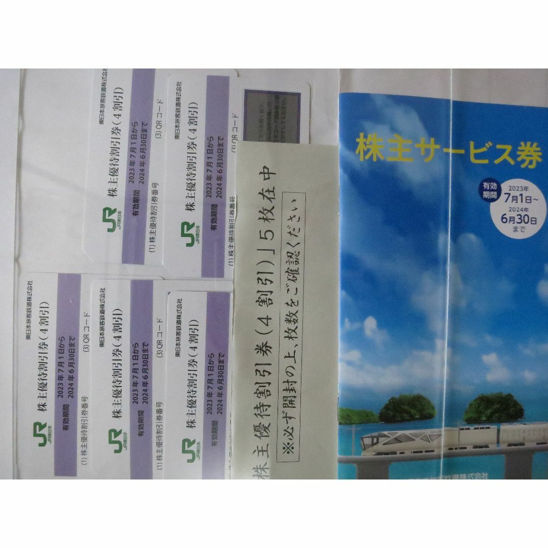 日本の直営店舗 JR東日本 株主優待割引券5枚・株主サービス券1冊 24年6