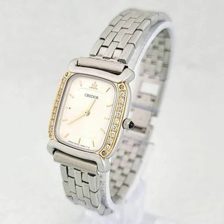 ☆【美品稼働品】 SEIKO クレドール 19K シルバー文字盤 ダイヤベゼル